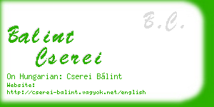balint cserei business card