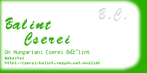 balint cserei business card